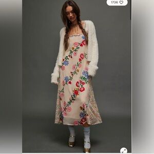 NWT! Free People falling petals velvet maxi dress small